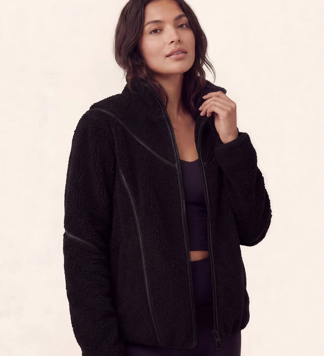 THE MILA TEDDY JACKET IN BLACK