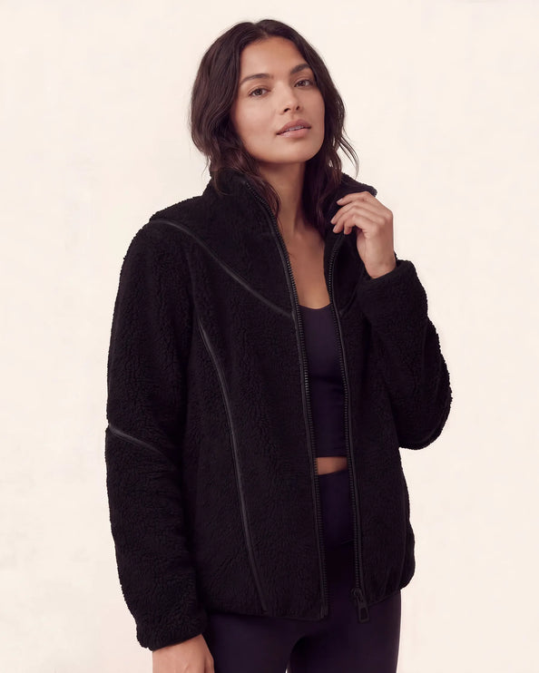 THE MILA TEDDY JACKET IN BLACK