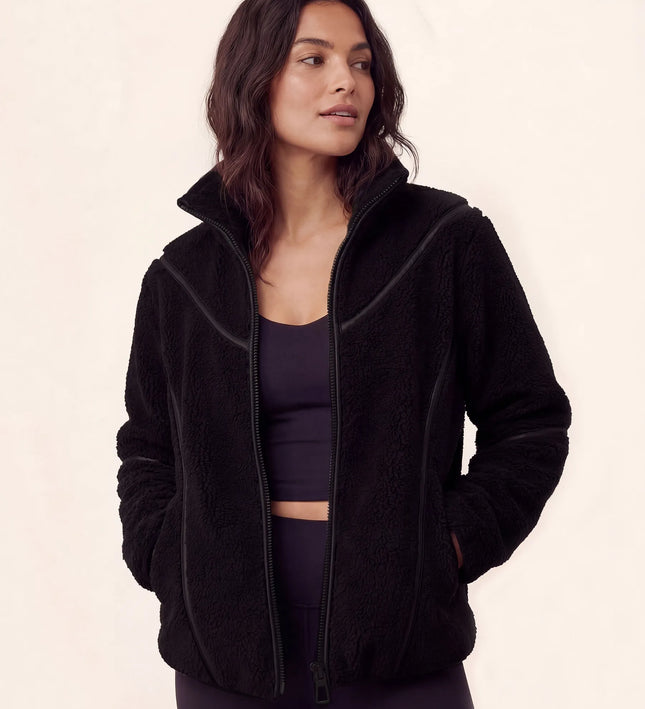 THE MILA TEDDY JACKET IN BLACK