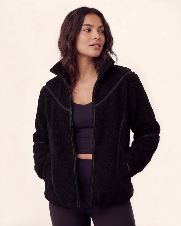 THE MILA TEDDY JACKET IN BLACK