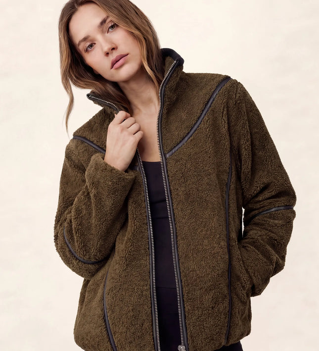 THE MILA TEDDY JACKET IN BROWN