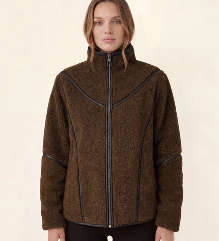THE MILA TEDDY JACKET IN BROWN