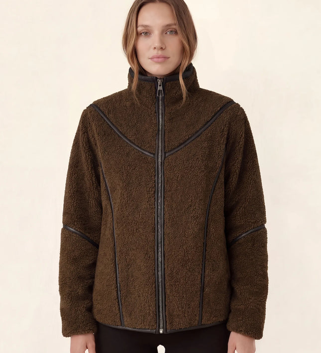 THE MILA TEDDY JACKET IN BROWN