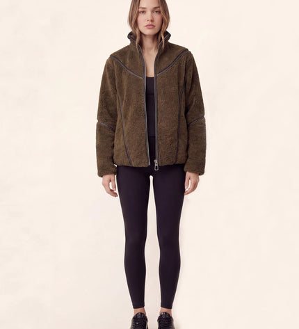THE MILA TEDDY JACKET IN BROWN