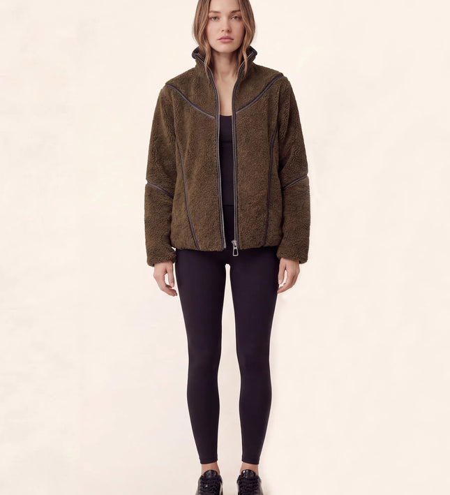THE MILA TEDDY JACKET IN BROWN