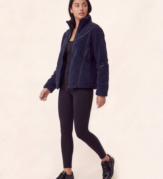 THE MILA TEDDY JACKET IN NAVY