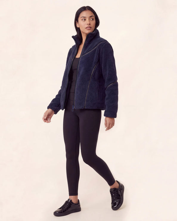 THE MILA TEDDY JACKET IN NAVY