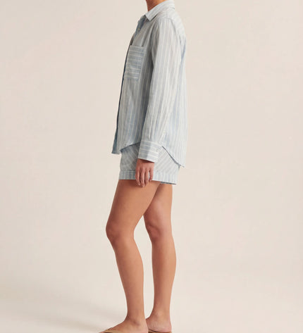 THE LUNA LINEN BLUE & WHITE STRIPE CO-ORD SET
