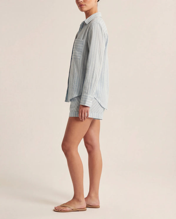THE LUNA LINEN BLUE & WHITE STRIPE CO-ORD SET