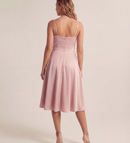 THE ELLA STRUCTURED MIDI DRESS IN PINK