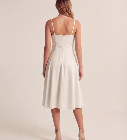 THE ELLA STRUCTURED MIDI DRESS IN WHITE