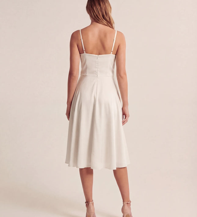 THE ELLA STRUCTURED MIDI DRESS IN WHITE