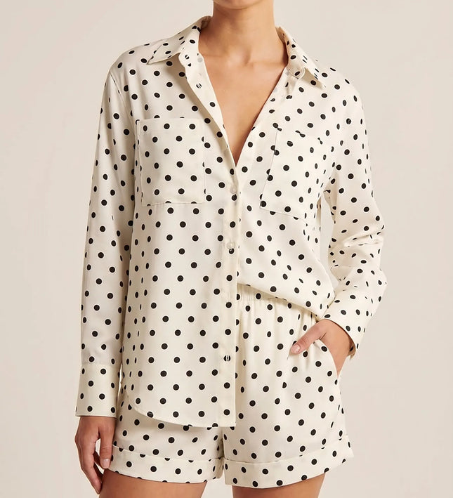 THE LUNA BLACK POLKA DOT PRINT CO-ORD SET