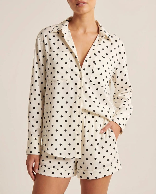 THE LUNA BLACK POLKA DOT PRINT CO-ORD SET