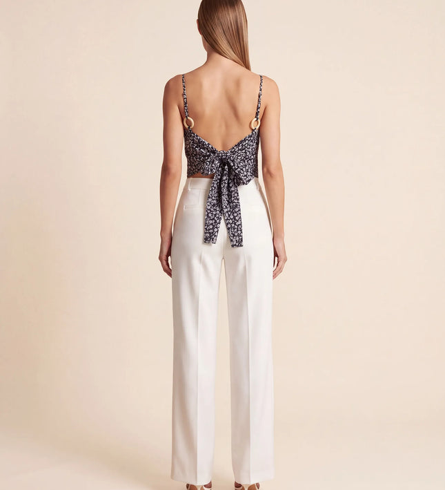 THE SAVANNAH TIE-BACK CAMI TOP IN BLACK DITSY FLORAL