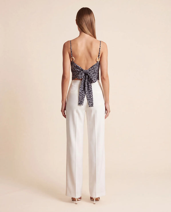 THE SAVANNAH TIE-BACK CAMI TOP IN BLACK DITSY FLORAL