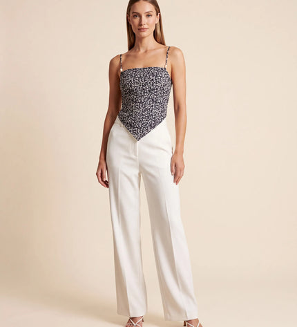 THE SAVANNAH TIE-BACK CAMI TOP IN BLACK DITSY FLORAL
