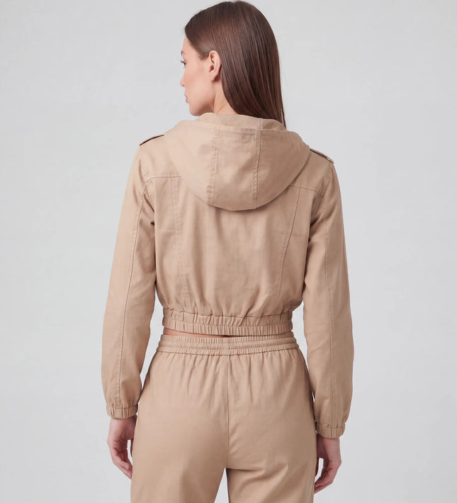 THE HARPER UTILITY HOODED JACKET IN BEIGE
