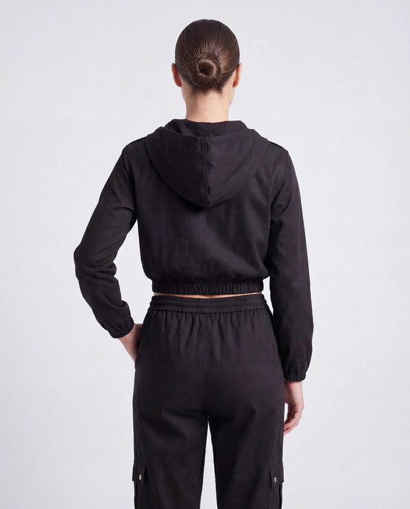 THE HARPER UTILITY HOODED JACKET IN BLACK