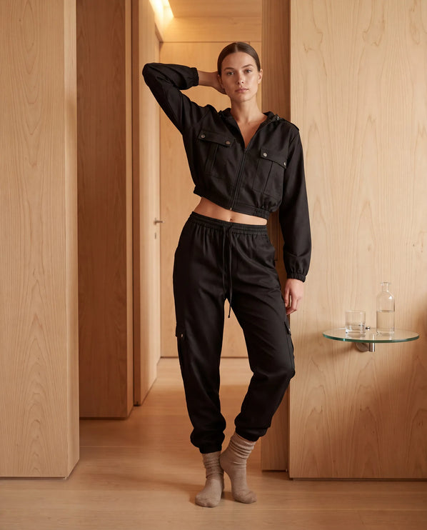 THE HARPER CARGO JOGGERS IN BLACK