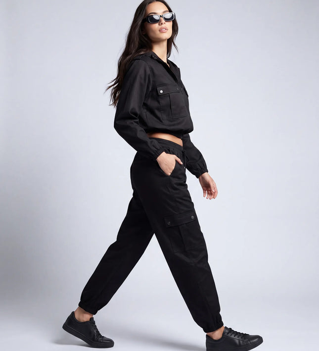 THE HARPER CARGO JOGGERS IN BLACK