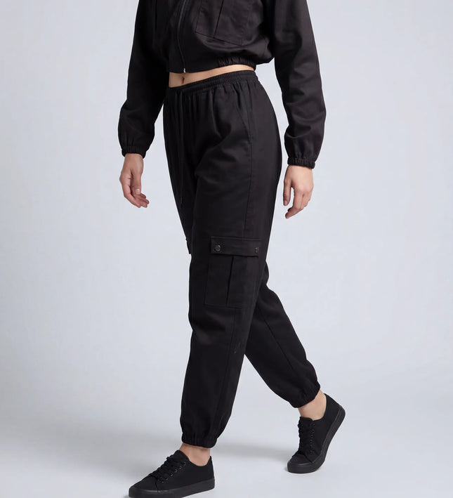 THE HARPER CARGO JOGGERS IN BLACK