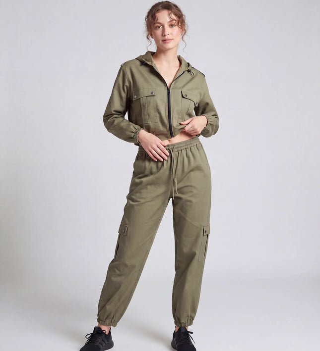 THE HARPER UTILITY HOODED JACKET IN KHAKI