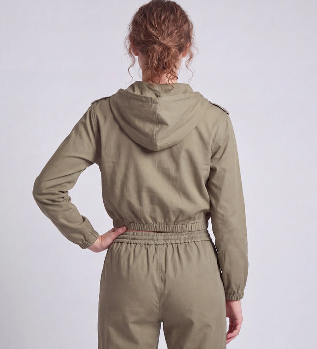 THE HARPER UTILITY HOODED JACKET IN KHAKI
