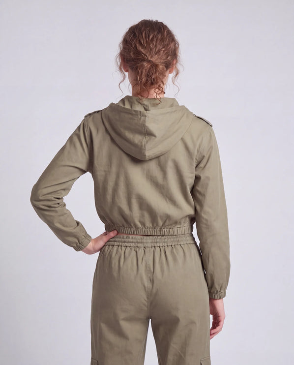 THE HARPER UTILITY HOODED JACKET IN KHAKI