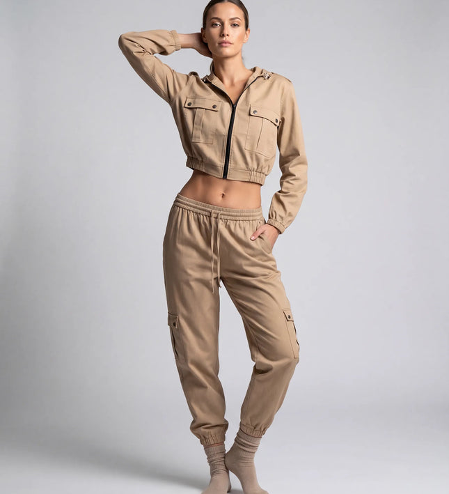 THE HARPER CARGO JOGGERS IN BEIGE