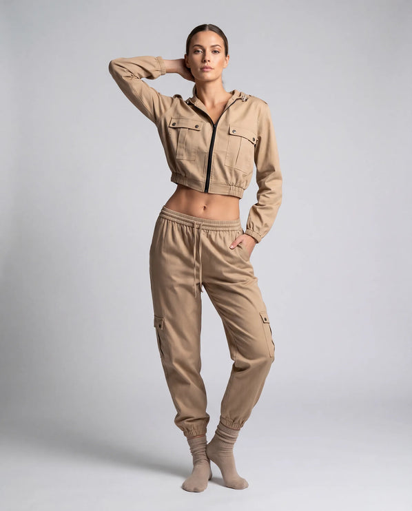 THE HARPER CARGO JOGGERS IN BEIGE