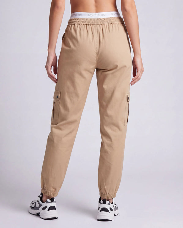THE HARPER CARGO JOGGERS IN BEIGE