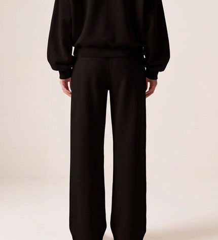 THE ADELINA EMBELLISHED WIDE LEG JOGGERS IN BLACK