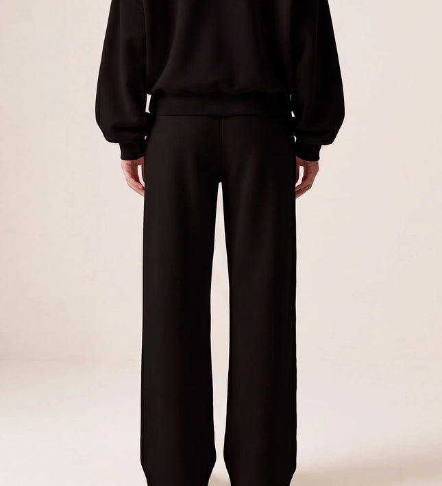 THE ADELINA EMBELLISHED WIDE LEG JOGGERS IN BLACK