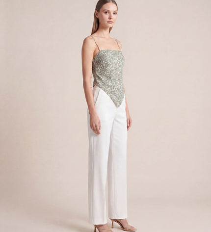THE SAVANNAH TIE-BACK CAMI TOP IN SAGE DITSY FLORAL