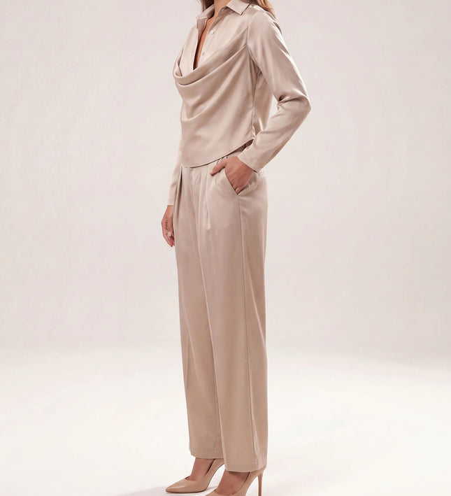 THE MONROE TAILORED TROUSER IN CHAMPAGNE BEIGE