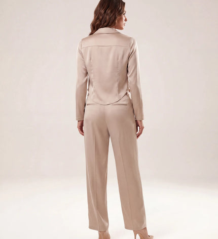 THE MONROE TAILORED TROUSER IN CHAMPAGNE BEIGE