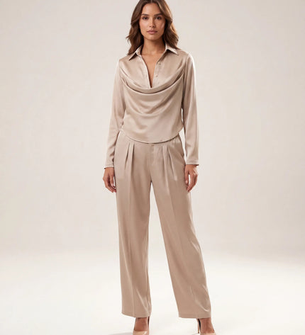 THE MONROE TAILORED TROUSER IN CHAMPAGNE BEIGE