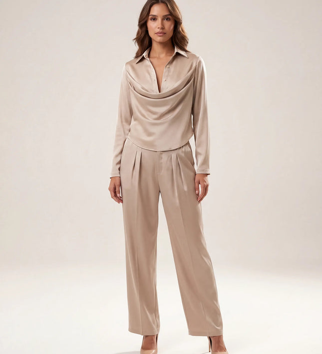 THE MONROE TAILORED TROUSER IN CHAMPAGNE BEIGE