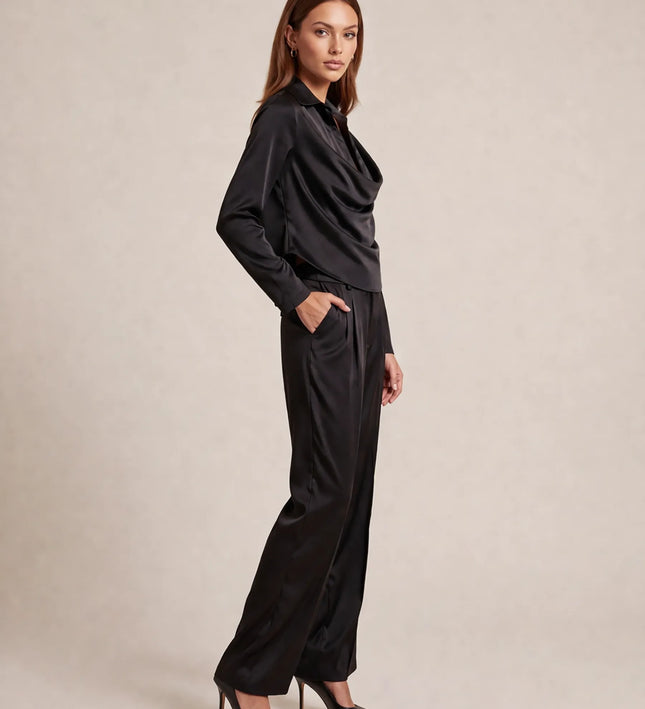 THE MONROE TAILORED TROUSER IN MIDNIGHT BLACK
