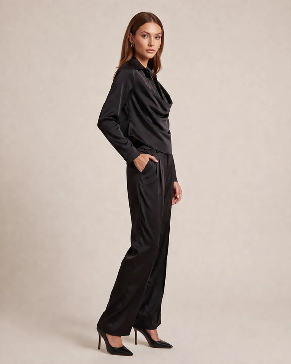 THE MONROE TAILORED TROUSER IN MIDNIGHT BLACK