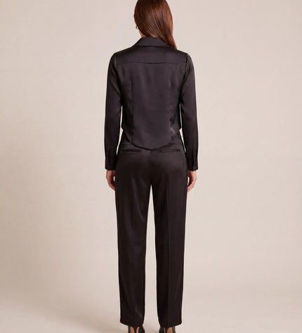 THE MONROE DRAPE BLOUSE IN MIDNIGHT BLACK