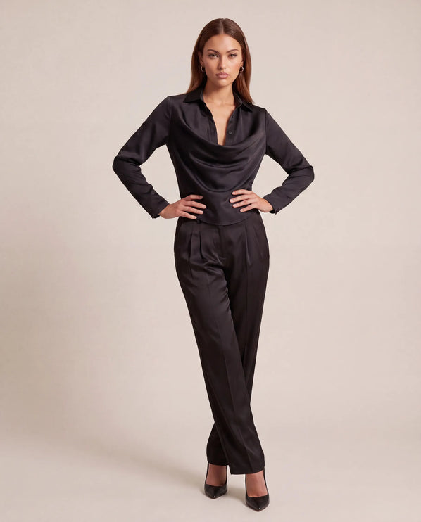 THE MONROE TAILORED TROUSER IN MIDNIGHT BLACK