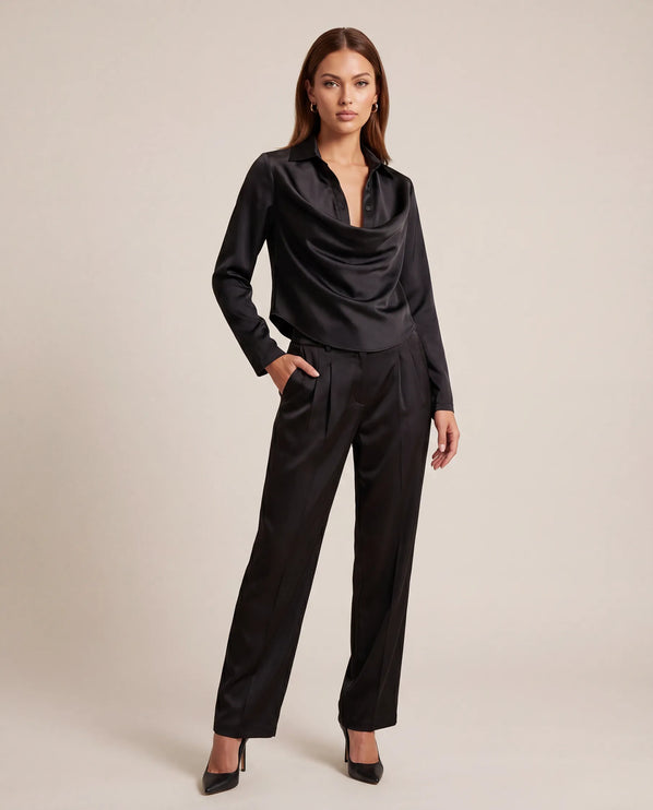 THE MONROE TAILORED TROUSER IN MIDNIGHT BLACK