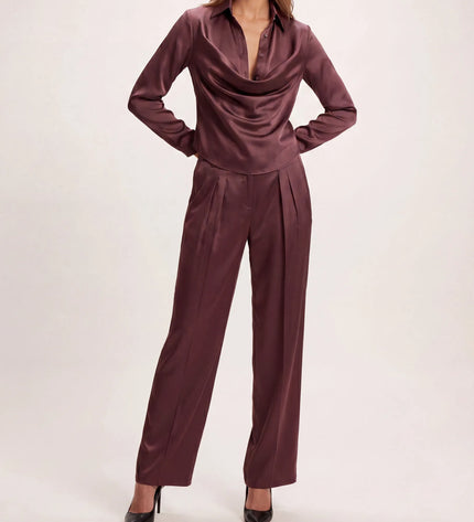 THE MONROE TAILORED TROUSER IN CHOCOLATE PLUM