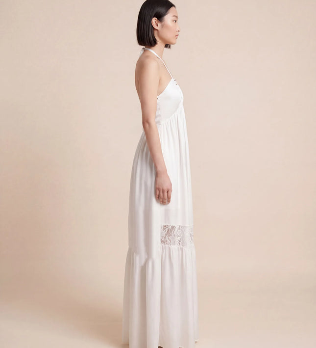 THE CALISTA LACE PANEL MAXI DRESS IN WHITE
