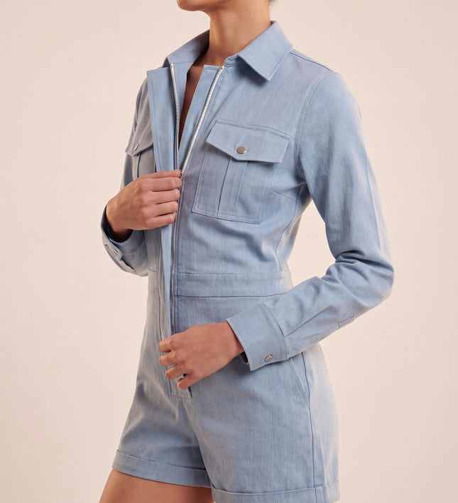 THE MARCELLA ROMPER IN SOFT SKY BLUE