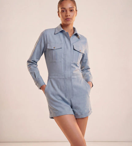 THE MARCELLA ROMPER IN SOFT SKY BLUE
