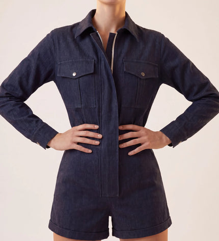 THE MARCELLA ROMPER IN MIDNIGHT INDIGO