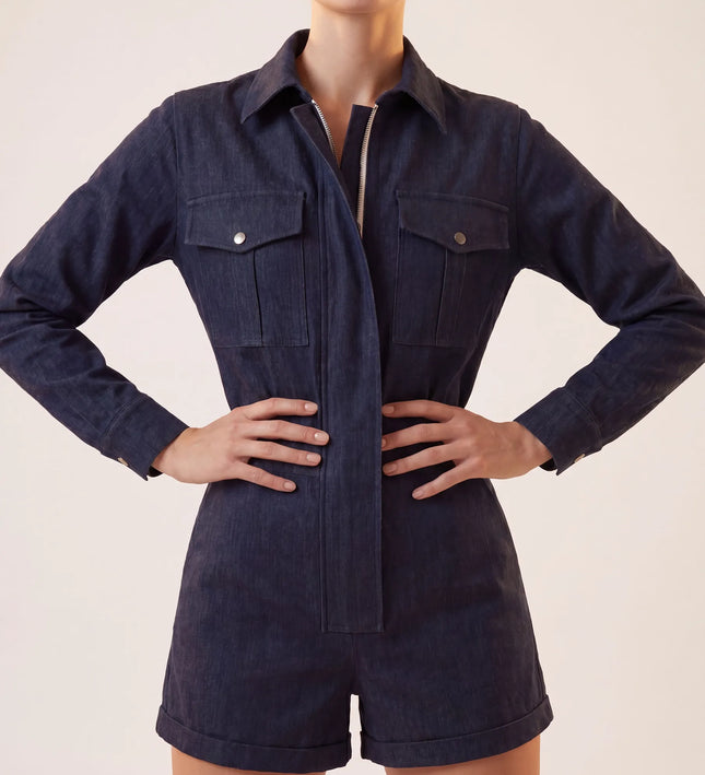 THE MARCELLA ROMPER IN MIDNIGHT INDIGO